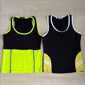 3/$10 Riva USA Black and Yellow Tank Tops